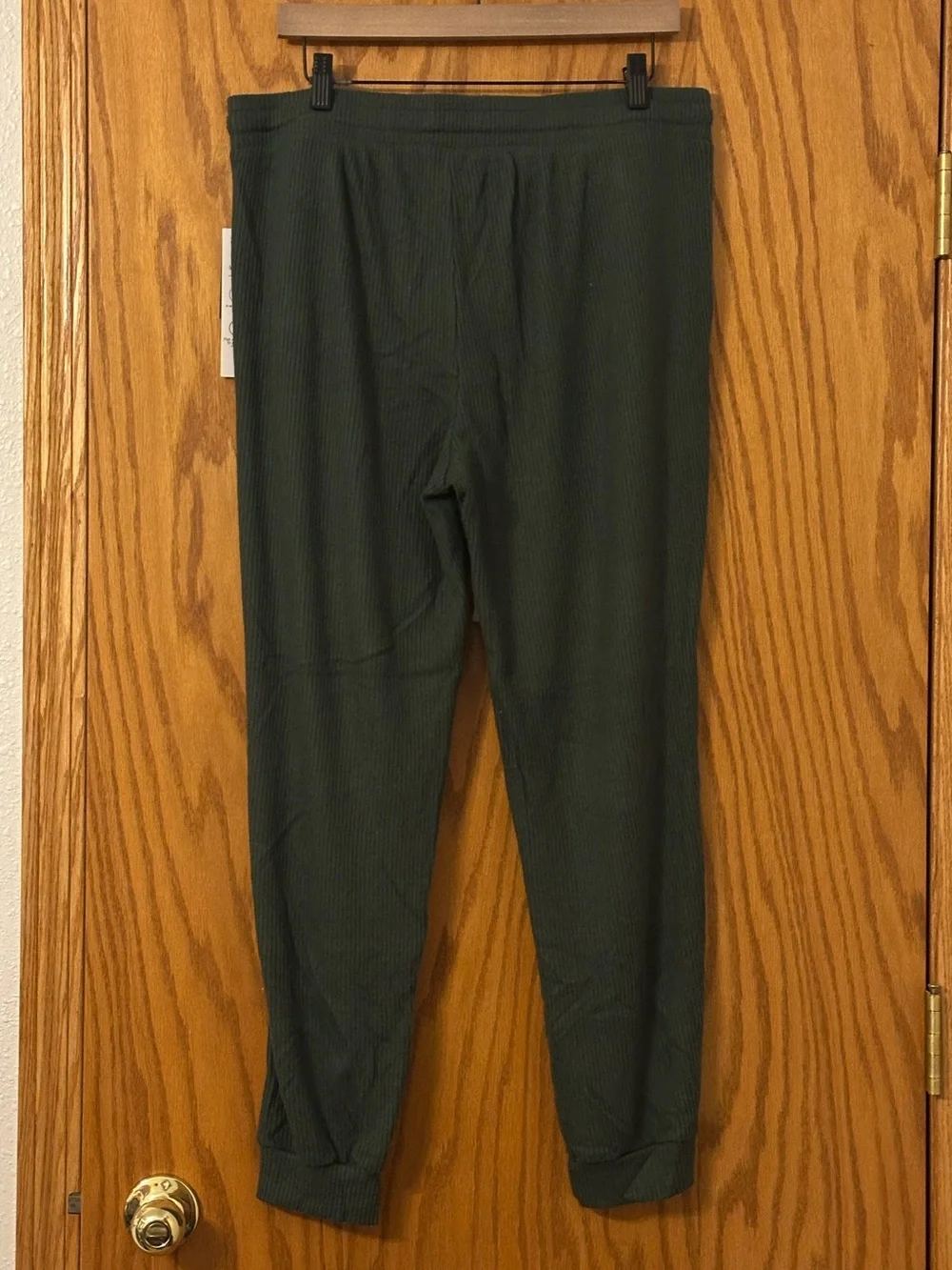 Glyder 7/8 Ribbed Drawstring Cozy Jogger Pants in Green - NWT - Size XL